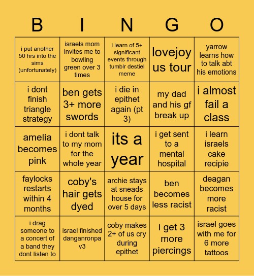 :gengarcool: Bingo Card