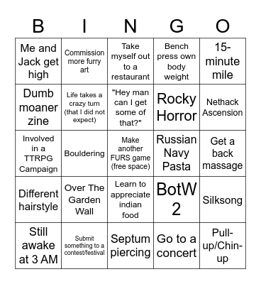 2023 Bingo Card