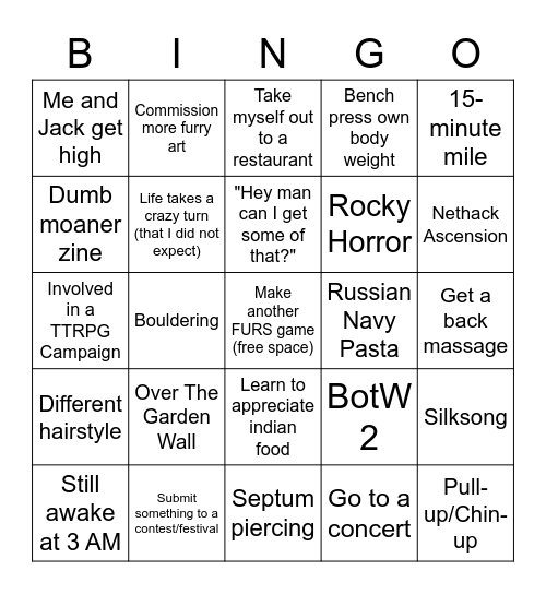 2023 Bingo Card