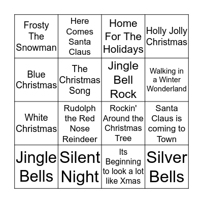 Name That Christmas Tune Bingo Card