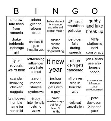 2023 bingo card Bingo Card