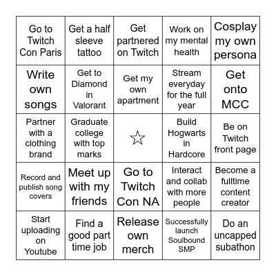 IzzyFoxy's 2023 Bingo Card