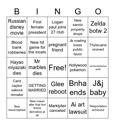 2023 Bingo Card