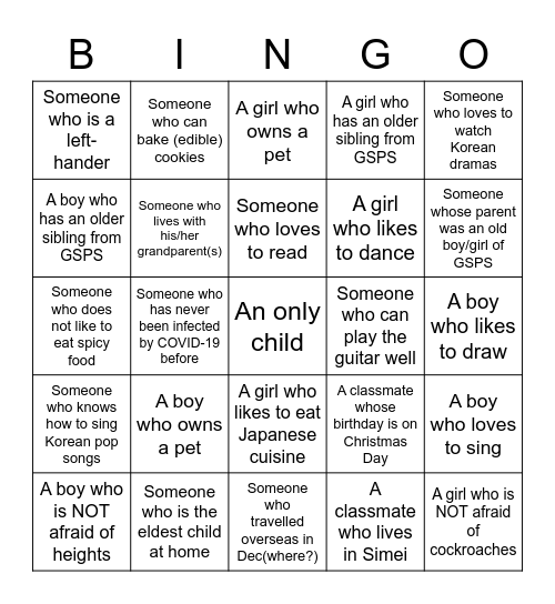 Getting to know you in 5 Thrift :-) Bingo Card