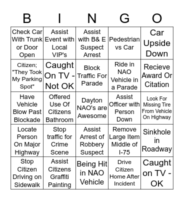 NAO-BINGO Card