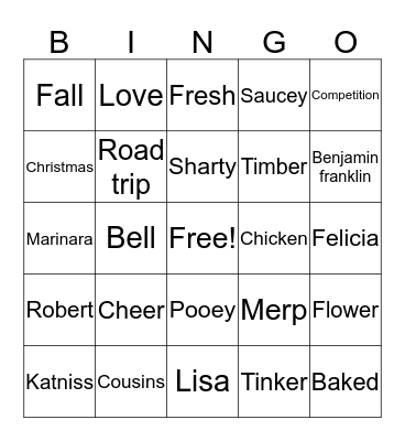 Lini and Kendyl  Bingo Card