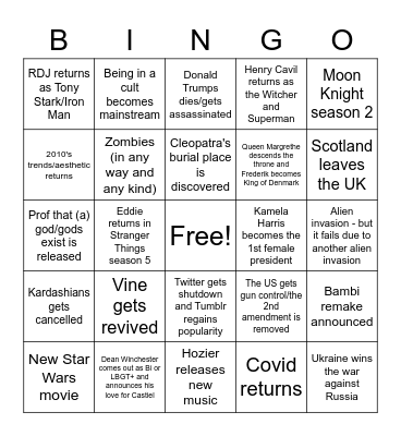 2023 Bingo Card