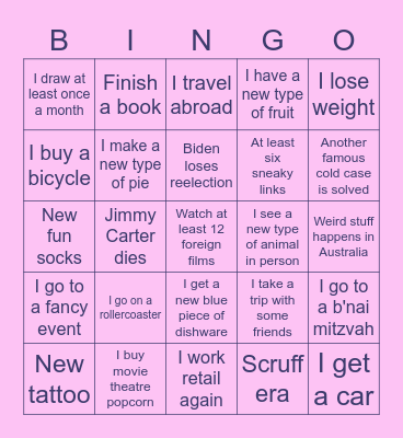 2023 Bingo Card