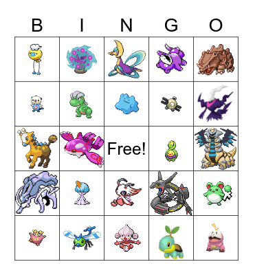 Shiny Hunts 2023 Bingo Card