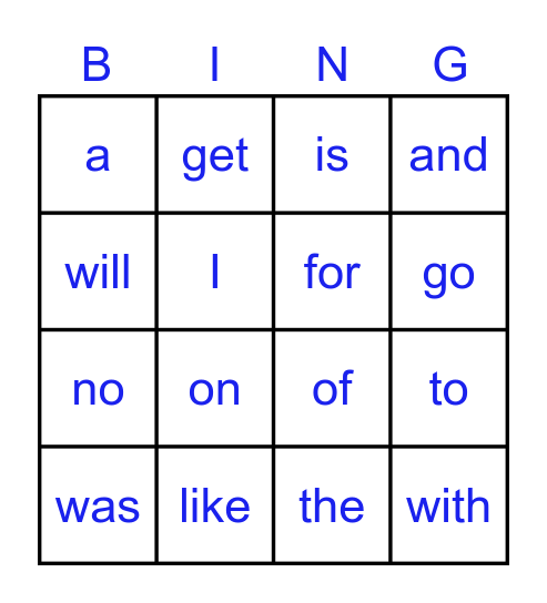 Red Words Bingo Card