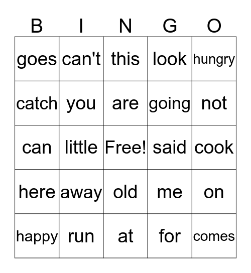 Group B Bingo Card