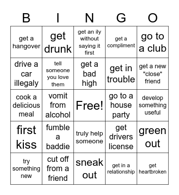 2023 bingo Card