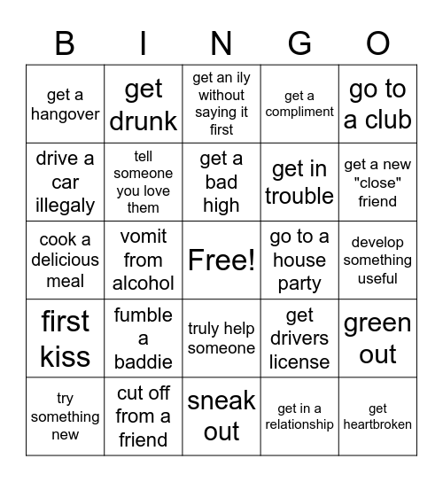 2023 bingo Card