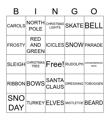 MANLEY'S CHRISTMAS BINGO Card