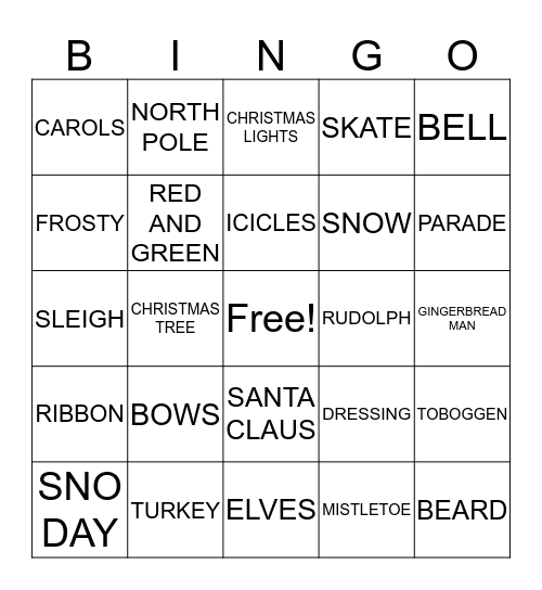 MANLEY'S CHRISTMAS BINGO Card