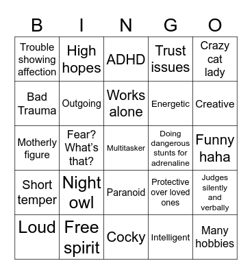 DD Kin Bingo Card