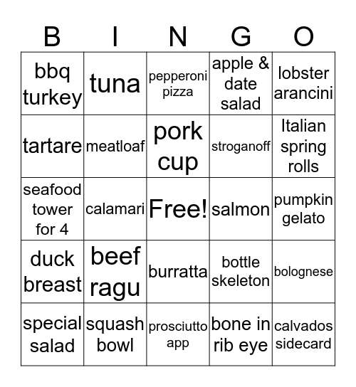 Happy Weekend!!! 11/20/15 Bingo Card