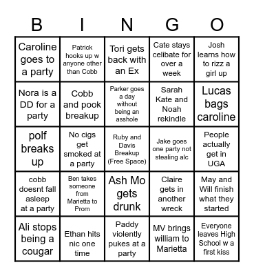 MARIETTA Bingo Card