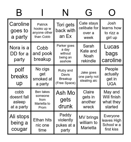 MARIETTA Bingo Card