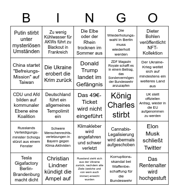 Deutschland Chaos-Bingo 2023 Bingo Card