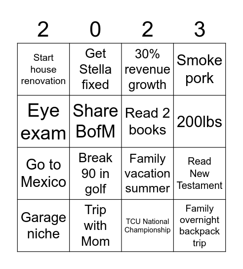 What Seek Ye In 2023 Bingo Card