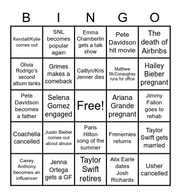 Sky’s 2023 Bingo Card Bingo Card