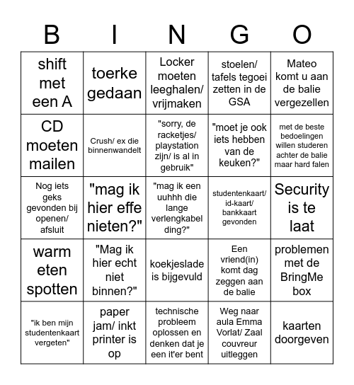 Bingo AA Edition Bingo Card