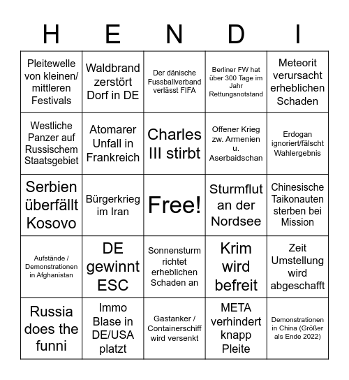 Bullshit Bingo 2023 Bingo Card