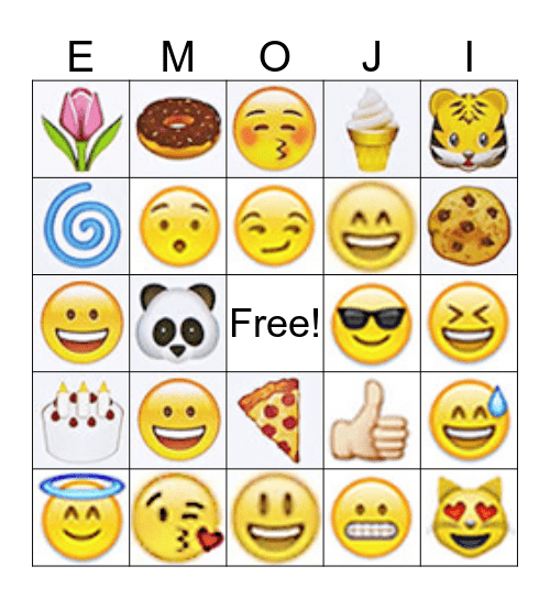 Emoji Bingo Card