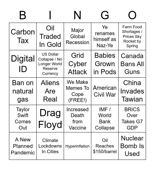 2023 Bingo Card