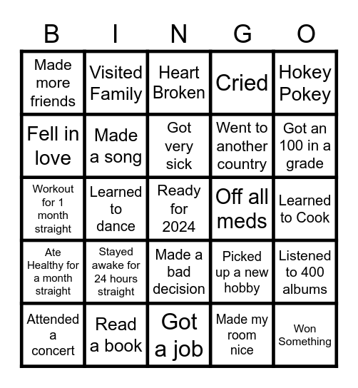 2023 BINGO Card