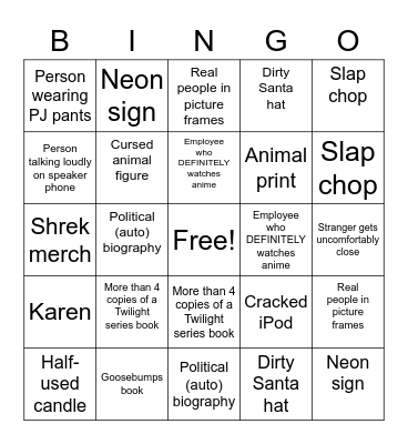 People of the Village Bingo Card