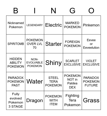 POKEMON SUPRISE TRADE BINGO Card