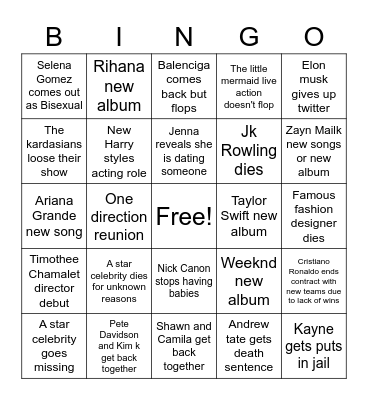 2023 Bingo Card