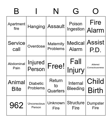 K Deck Fire Bingo Card