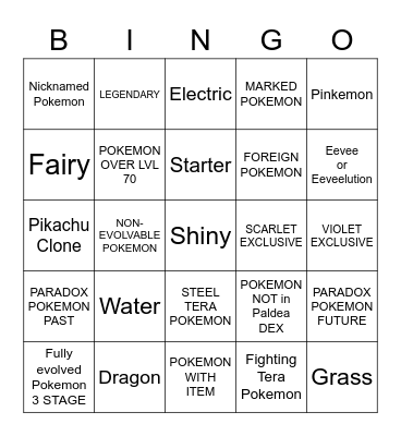 POKEMON SUPRISE TRADE BINGO Card