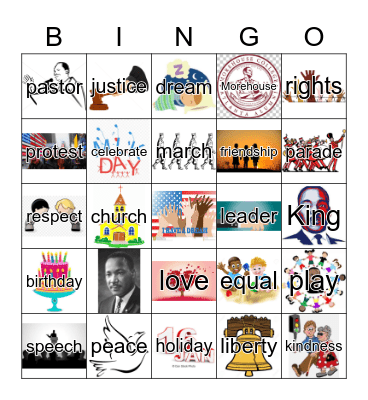 Martin Luther King Jr. Bingo Card