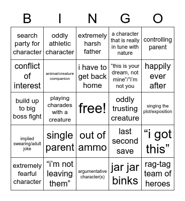 Disney Bingo Card