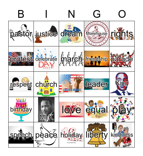 Martin Luther King Jr. Bingo Card