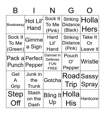 CrAzY Damsel in Defense BINGO!! Bingo Card