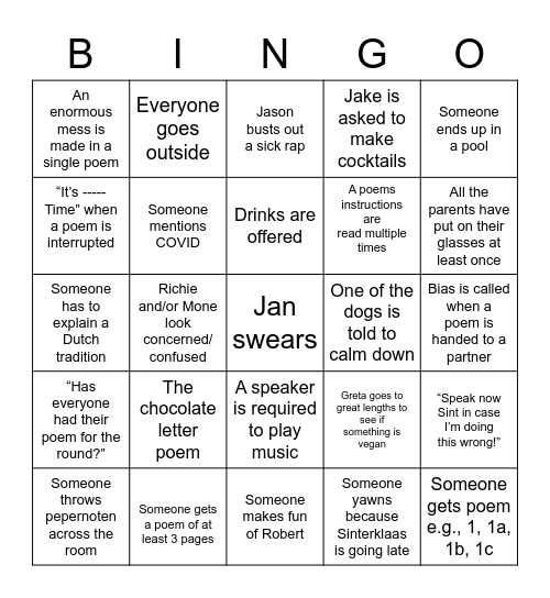 Sinterklaas 2023! Bingo Card