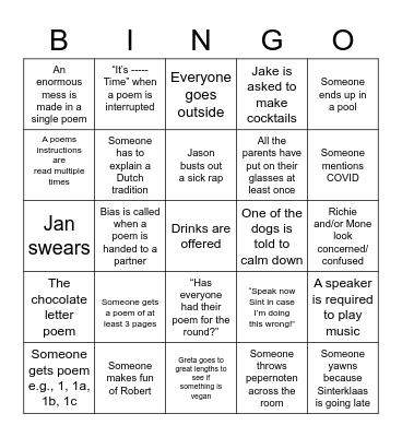 Sinterklaas 2023! Bingo Card