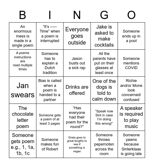 Sinterklaas 2023! Bingo Card