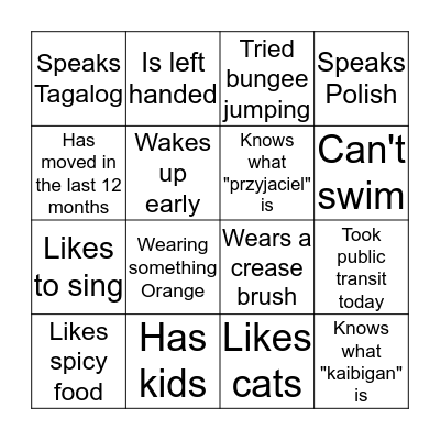 Baby Shower Bingo Card