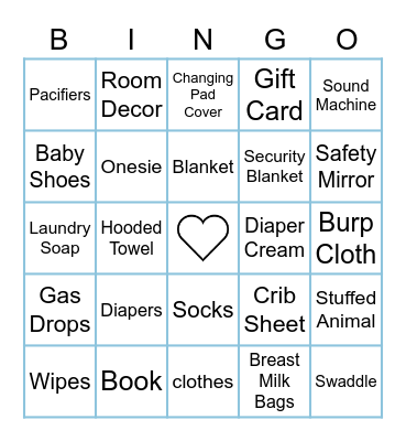 Baby Bingo Card