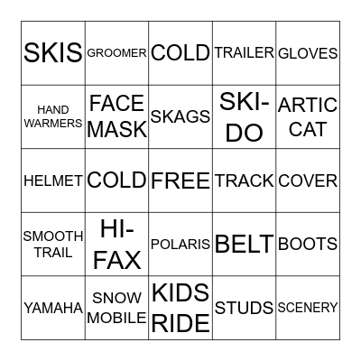 HARRISON SNOWRIDERS Bingo Card