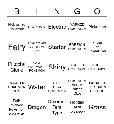 POKEMON SUPRISE TRADE BINGO Card