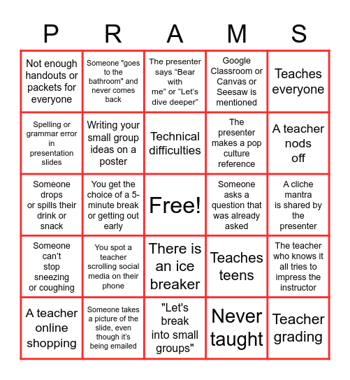 Educator's BINGO! Bingo Card