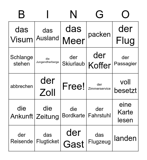 Deutsch 3 Bingo Card