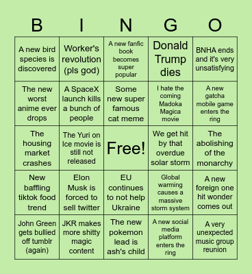 2023 Bingo Card